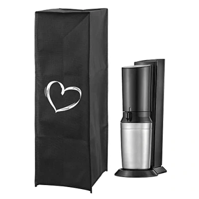 Abbildung von kwmobile Hülle kompatibel mit Soda Stream Crystal 2.0 SodaStream Wassersprudler Abdeckhaube in Weiß Schwarz Herz Brush