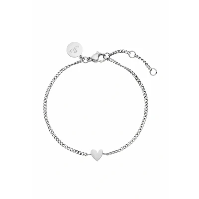 Abbildung von Purelei® Tiny Heart Armband Filigranes mit Herz Anhänger Edelstahl 18K vergoldet, Silber, Roségold Verstellbare Länge (Silver)