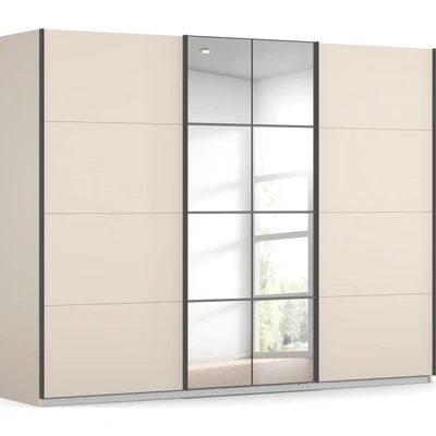 Abbildung von OTTO home Kleiderschrank "Schwebetürenschrank Schrank Garderobe Wäscheschrank BAVENO" IN 3 Ausstattungen BASIC/CLASSIC/PREMIUM (mit Soft-Close-Funktion), moderner Loft-Optik mit Griffleisten aus Metall MADE GERMANY