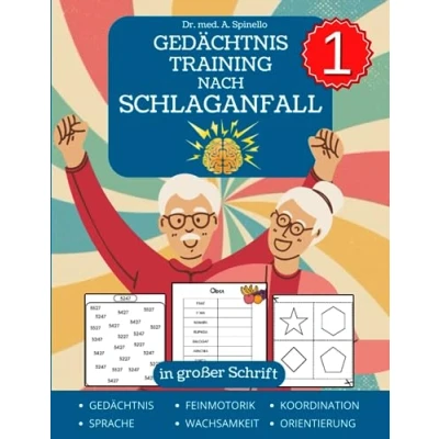 Abbildung von Gedächtnistraining Nach Schlaganfall: Puzzles und Spiele für die Rehabilitation von traumatischen Hirnverletzungen Aphasie in großer Schrift