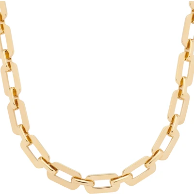 Abbildung von JEWELS BY LEONARDO Halskette Orfea, kurze Kette aus goldfarbenem Edelstahl, flächige Kettenglieder, 45 50 cm Länge, Schmuck Geschenk, 024279