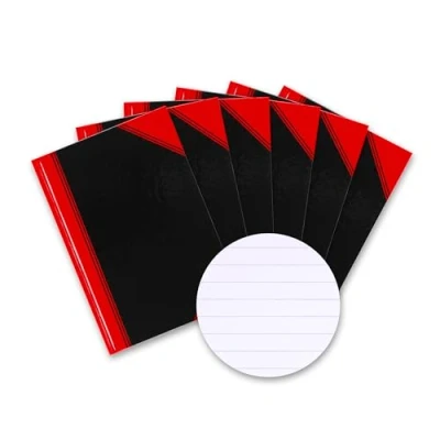 Abbildung von Bantex Notizbuch A5 liniert, 192 Seiten, 70 g/m², Hardcover, schwarz, 6 Stück