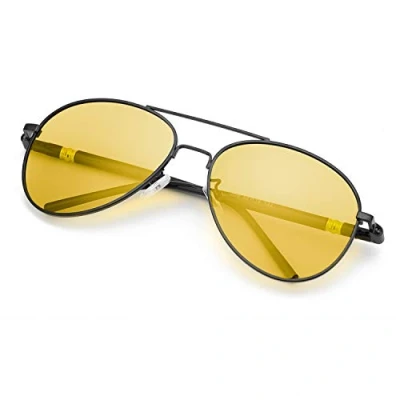 Abbildung von SODQW Nachtfahrbrille Gelbe Linse Anti Glanz, Polarisiert Fahren Brillen, Nachtsichtbrille Autofahren mit UV400 Schutz