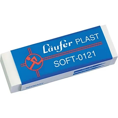 Abbildung von Läufer 00121 Plast Soft 0121 Radierer, weicher Radiergummi aus Kunststoff, für Bleistifte und Buntstifte, weiß