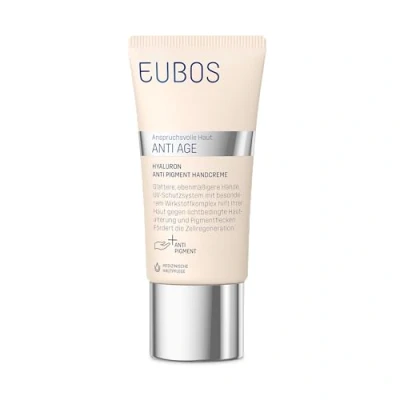 Abbildung von EUBOS Anti AGE, Hyaluron Pigment Handcreme, Für jünger wirkende Hände, Mit UV Schutz, anspruchsvolle Haut, Strafft und spendet Feuchtigkeit, Hautverträglichkeit dermatologisch bestätigt, 50ml