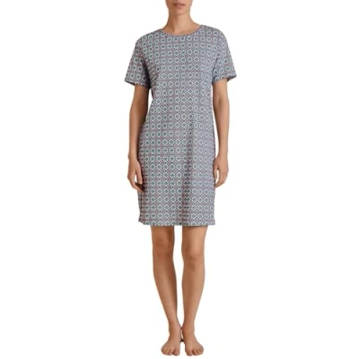 Abbildung von CALIDA Spring Nights Kurzarm Nachthemd Damen, Länge 95cm, atmungsaktiv und klimaregulierend, aus 100% Baumwolle