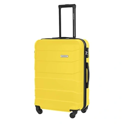 Abbildung von BARRENS Mittel Koffer Aufgabegepäck 66x46x26 cm 60 L Hochschlagfestes ABS Material Chiffrierschloss Reisekoffer 4x360 Rollen Hartschalenkoffer Airline kompatibel Gelb