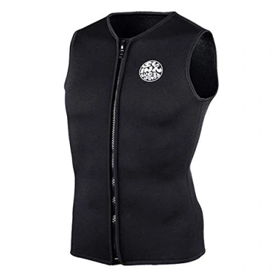 Abbildung von PAWHITS Neoprenanzug 3 mm Schwarz ärmellos Thermo Weste für Herren und Damen Tauchen Surfen Schwimmen Segeln Sauna Workout (S)