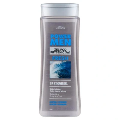 Abbildung von JOANNA Power Man Fresh Duschgel für Männer 3in1 Enthält Allantoin und Hydromanil Gründlich Gereinigte Erfrischte Haut Herren Pflegedusche Angenehmer Duft 300 Ml