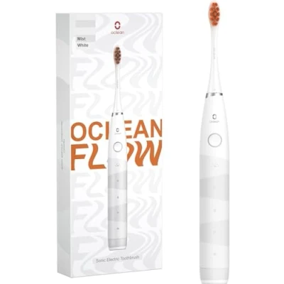 Abbildung von Oclean Flow Elektrische Zahnbürste, Schallzahnbürste mit 180 Tage Akkulaufzeit, 5 Putzmodi Zahnbürste Elektrisch IPX7 Sonic Electric Toothbrush DuPont Zahnbürstenkopf, Timer (Weiß)