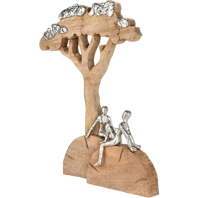 Abbildung von GILDE Skulptur "Skulptur Baum Relaxing naturfarben" Entspannung Ruhe Auszeit Paar Harmonie Wellness