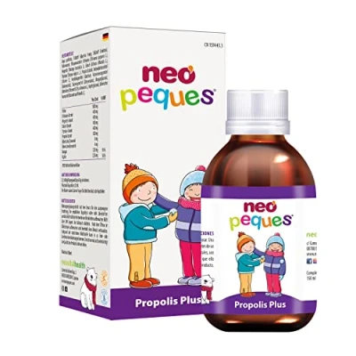 Abbildung von Neo Peques Propolis Plus Kinder Sirup ab 6 Monaten 150 ml 100 % Natürliche Inhaltsstoffe zur Vorbeugung und Linderung von Erkältungssymptomen Honig Zitronen Geschmack