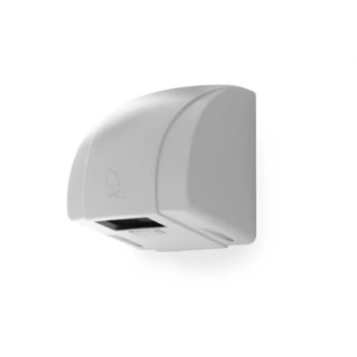 Abbildung von HENDI Händetrockner, Elektrisch, mit Kabel und Stecker, Aktievierung Bewegungsmelder, 230V, 1500W, 240x210x(H)265mm, Epoxy Weiß, Schlagfestes Metallgehäuse