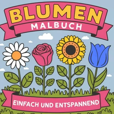 Abbildung von Blumen Malbuch für Erwachsene: mit 50 wunderschönen, einfachen und entspannenden Blumenmotiven. (Malbuch Erwachsene)