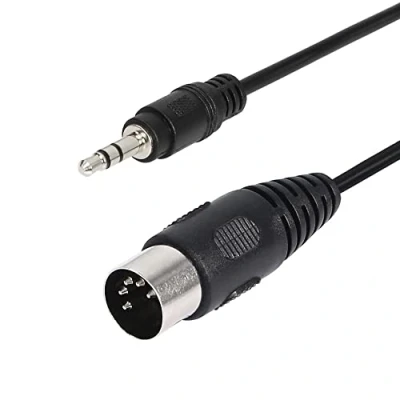 Abbildung von 5 poliges Din MIDI Kabel, CERRXIAN 1,6 Fuß 3,5 mm (1/8 Zoll) TRS Stereo Stecker auf poliger Stecker, professioneller Premium Audio Adapter für Bang &amp; Olufsen, Naim, Quad.Stereo Systeme