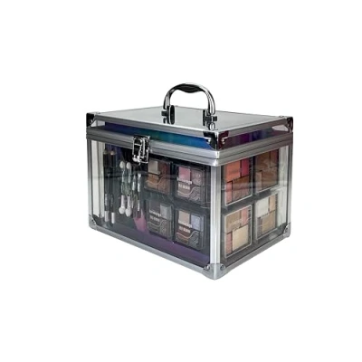 Abbildung von bonvoyage Travel in Colour Makeup Case Schminkkoffer, kleiner Schminkkoffer mit Spiegel und komplett professionellem Make up Set, Set für Tages, Nacht Looks