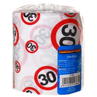 Abbildung von Udo Schmidt ROLLE TOILETTENPAPIER MIT DER ZAHL 30 30.Geburtstag