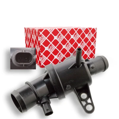 Abbildung von FEBI BILSTEIN 104759 Kühlwasserthermostat 92 mit Dichtung Temperaturschalter Gehäuse MERCEDES BENZ: B Class, A Class