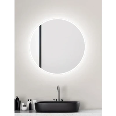 Abbildung von Talos LED Badspiegel rund Ø 60 cm Badezimmer Wandspiegel mit Beleuchtung feuchtraumgeeignet durch Aluminiumkorpus Lichtfarbe Neutralweiß
