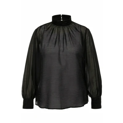 Abbildung von Ulla Popken Damen, transparent Blusen, schwarz, 46 48