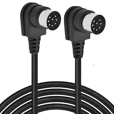Abbildung von HUHANGGod Dual 90Degree Winkel Großer 8 Pin Din Stecker zum männlichen Lautsprecher Audio Kabel, 2 X Verlängerungskabel für Bang und Olufsen B&amp;O PowerLink BeoLab (5 Meter)