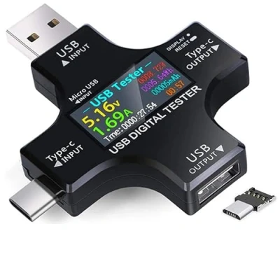 Abbildung von 2 in 1 USB Tester Messgerät Strommessgerät Digital Multimeter Strommesser Power Meter, Spannung Voltmeter, Strom, Leistungskapazität Detektor