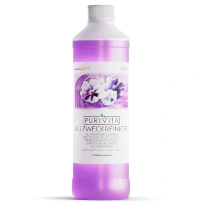 Abbildung von PURIVITA Allzweckreiniger Konzentrat 1000 ml Hochergiebiger umweltfreundlicher Universalreiniger, Vegan Bodenreiniger flüssig mit blumigen Frischeduft