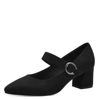 Abbildung von MARCO TOZZI Damen Pumps mit Riemen Spitz Blockabsatz, Schwarz (Black), 39 EU