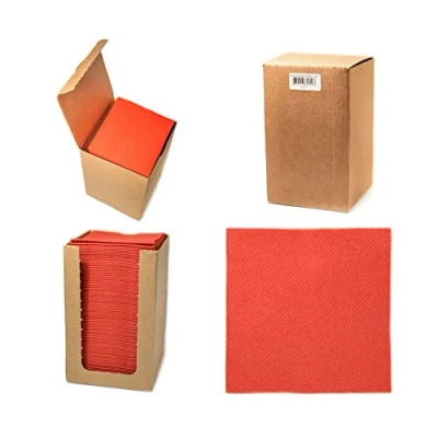 Abbildung von Alvotex CHIC Airlaid 100 Coctailservietten, 1/4 Falten Stoffähnlich, Hochwertige Einwegserviette, Rot, 20x20 cm
