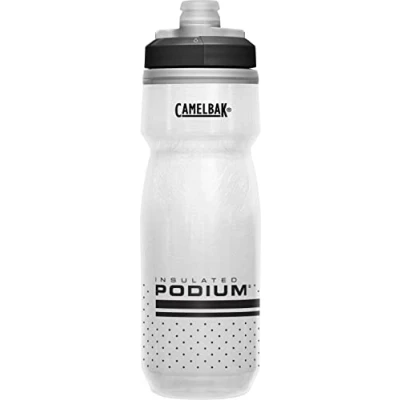 Abbildung von Camelbak Podium Chill Sportwasserflasche, Quetschflasche, zum Laufen, Radfahren, Wandern Weiss/Schwarz