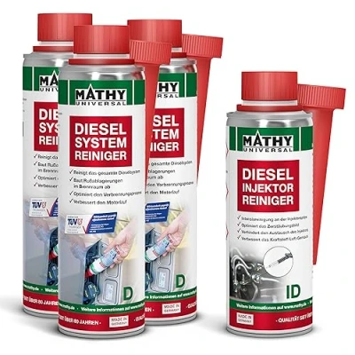 Abbildung von MATHY Diesel Brennraum Kur Systemreiniger + Injektoren Reiniger Bundle zur Reinigung von Einspritzdüsen &amp; Additiv