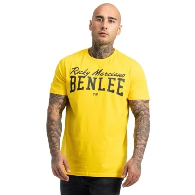 Abbildung von Benlee Normale Passform LOGO Tshirt print, Herren, Größe: Large, Warm yellow