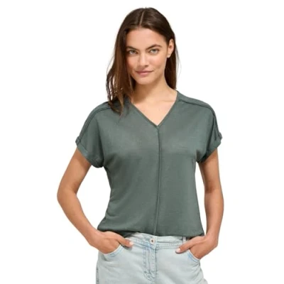 Abbildung von CECIL Damen B323070 T Shirt mit Deko Nähten, Balmy Khaki, XS