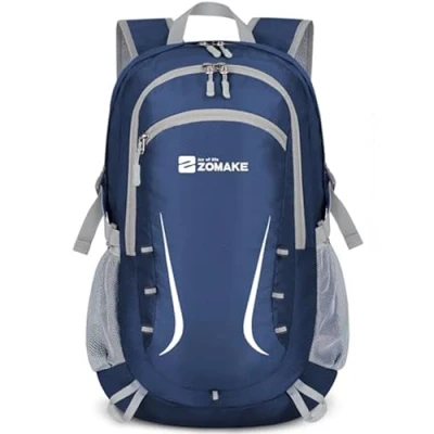 Abbildung von ZOMAKE Faltbarer Rucksack 40L,Groß Leichter Rucksäcke Wasserdicht Wanderrucksack Packable Backpack für Damen Herren Outdoor Wandern(Marineblau)