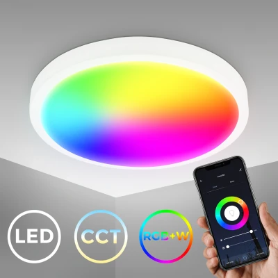 Abbildung von B.K.Licht LED Deckenleuchte »WiFi CCT mit App Steuerung«, 1 flammig, Leuchtmittel Modul fest integriert, Inkl. Nachtlichtfunktion, Timerfunktion Memoryfunktion, Farbwechsel