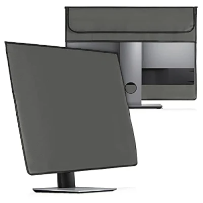 Abbildung von kwmobile Hülle kompatibel mit 27 28&quot; Monitor 2 Fächern auf Rückseite Schutzhülle in Dunkelgrau