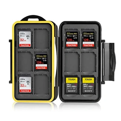 Abbildung von Ares Foto® MC SD12 Speicherkarten Schutzbox Memory Card Case Safe Tasche wasserdichtes Etui Aufbewahrung &amp; Transport stoßfeste Schutzhülle für 12 Stück SD Karte