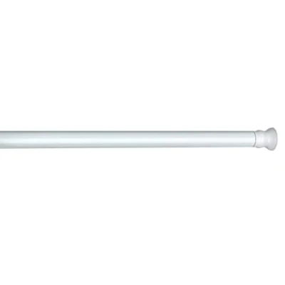 Abbildung von WENKO Teleskop Duschstange, ausziehbare Duschvorhangstange zum Klemmen ohne bohren, extra stabil mit Ø 2,8 cm, aus rostfreiem &amp; langlebigem Aluminium, 110 185 Weiß