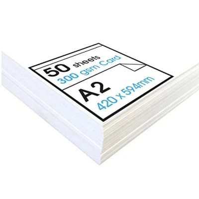 Abbildung von Artway Studio A2 Weiße Karte Ideal für Präsentation, Anzeige, Montage und Kartenmaterial 300gsm (50 Blätter), Weiß