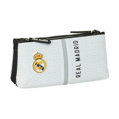Abbildung von Real Madrid 1. Team 24/25 Kulturtasche für Kinder, mit einfachem Reißverschluss, ideal Kinder verschiedener Altersgruppen, bequem und vielseitig, Qualität Widerstandsfähigkeit, 22 x 8 10 cm,