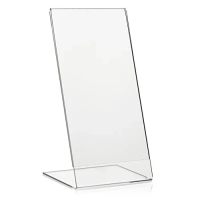 Abbildung von 5 Stück VITAdisplays DIN Lang (DL) Werbeaufsteller, L Ständer, Tischaufsteller als Aufsteller transparent aus original PLEXIGLAS