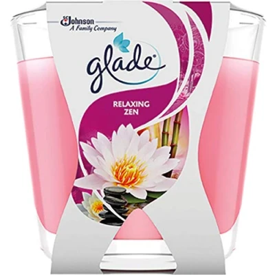 Abbildung von Glade Décor Duft Kerze im Glas, Relaxing Zen (frischer Duft), 6er Pack (6 x 70 g)