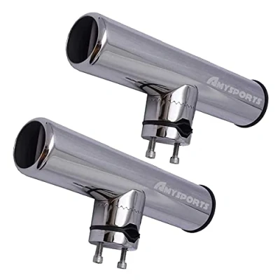 Abbildung von AMYSPORTS Rutenhalter Edelstahlständer auf Angelrutenhalter für Schienen 3/4&quot; bis 1&quot; 19mm 25mm (2pcs Rutenhalter)
