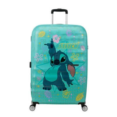 Abbildung von American Tourister Wavebreaker Disney Spinner 77/28 Tsa Fl Stitch Flower Koffer mit 4 Rollen