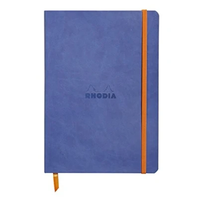 Abbildung von Rhodia 117408C Notizheft (mit weichem Umschlag, liniert, 80 Blatt, DIN A5, 14,8 x 21 cm) 1 Stück saphirblau