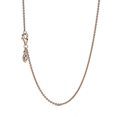 Abbildung von PANDORA Classic Cable Chain Kette in 14 Karat rosévergoldeter Metalllegierung Moments Collection