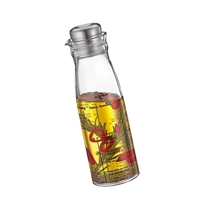 Abbildung von Küchenprofi Dressing Shaker 250ml aus Kunststoff mit Edelstahl Deckel Messbecher Ausgießer und Rezepten für Salatdressing, Silber / Transparent