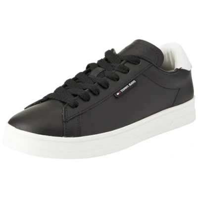 Abbildung von Tommy Jeans Herren Cupsole Sneaker Leather Schuhe, Schwarz (Black), 41