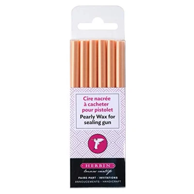 Abbildung von J.Herbin 35957T Packung mit 6 Wachsstangen für Pistole, ideal Bastelprojekte und Scrapbooking, weich, 1 Pack, orange