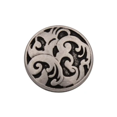 Abbildung von 10 Stück silber matt florales Muster Metallknöpfe Ösenknöpfe 15mm, 18mm oder 20mm (20mm)